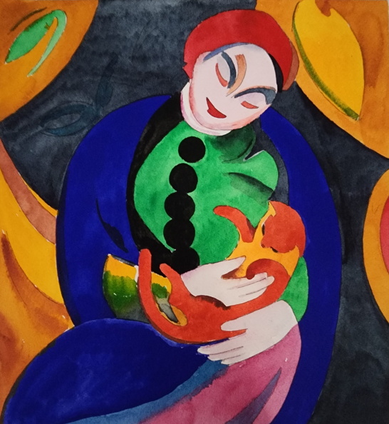 Franz Marc ,girl with a Cat' 1912