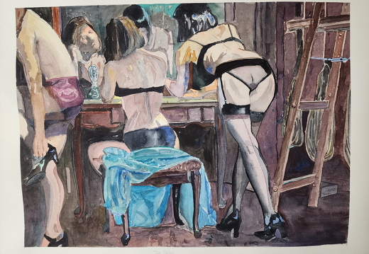 Dressing room,watercolor size 14 x 20