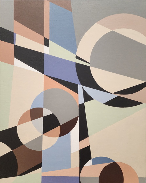 After Karl Hermann Haupt "Geometric Composition" 1925. acrylic  16 x 20