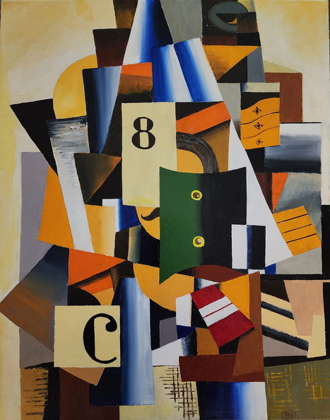 After Malevich oil 16 x 20, 1914,Reservist of the First Division