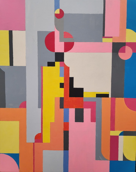 After Walter Dexel 'Tower House' 1922. Acrylic