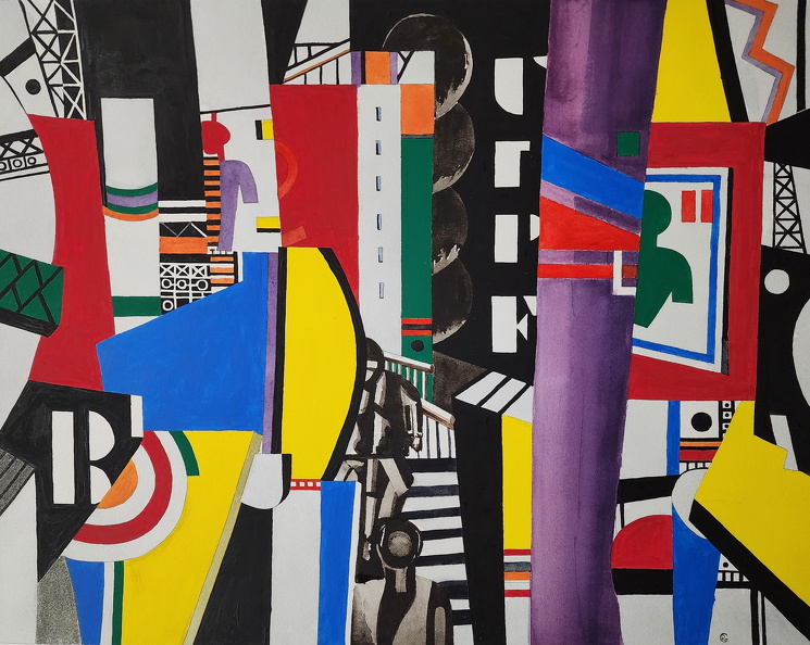 Fernand Leger,The City,1919,watercolor,size 16 x 20.5