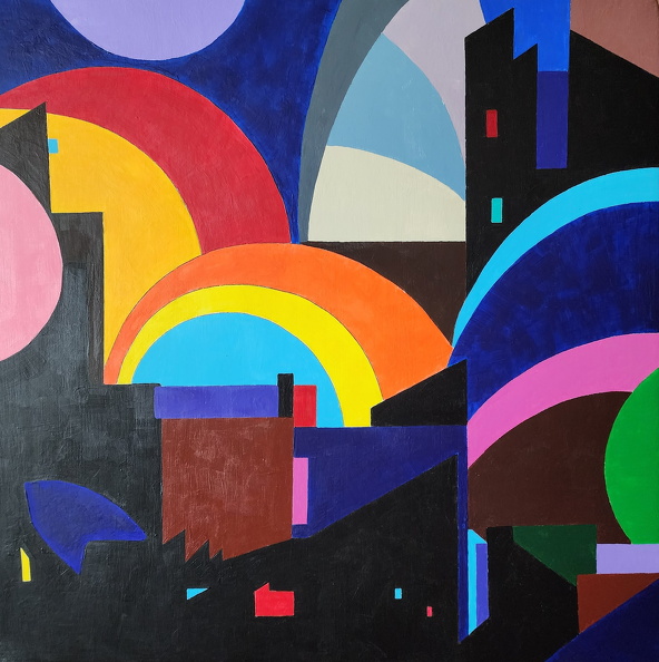Fritz Stuckenberg The City,1917, Acryl