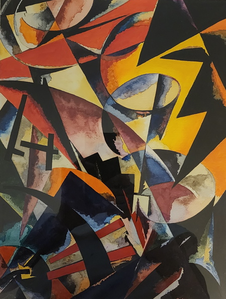 Lubov Popova ,Painterly Architectronic 1920 watercolor framed,image size 10 x 13.5