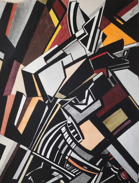 Wyndham Lewis,Composition,1913,Watercolor  20 x 15